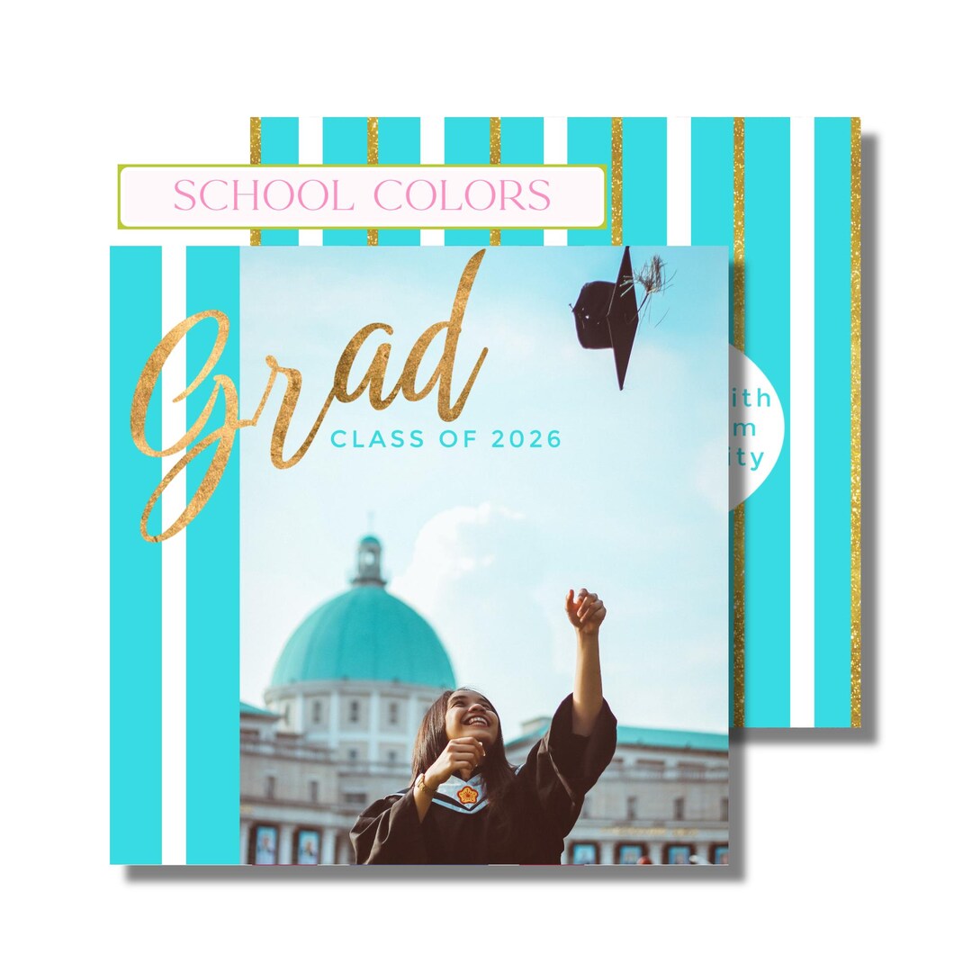 Personalized Graduation Photo Card, Announcement in Any Color ...