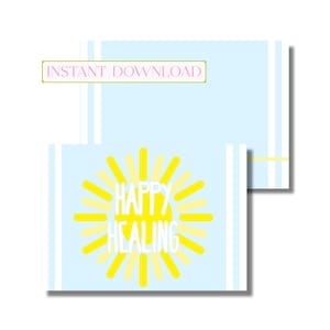 Cartão de cura feliz, cartão de nota pensando em você, cartão de lesão ou doença, cartão de recuperação de cirurgia (cartão de nota dobrado para impressão, download digital instantâneo)