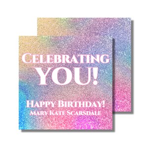 Etiqueta de regalo de celebración, etiqueta de regalo de cumpleaños, envoltura de regalo, cumpleaños con brillantina (etiqueta de regalo imprimible/envoltura de regalo, descarga digital personalizada)