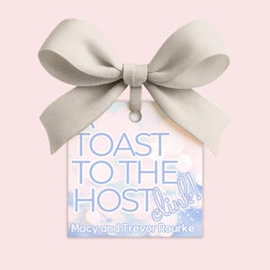 Personalized Thank You Gift Tag, Printable Enclosure Card with Toast to the Host (Custom Digital Download) image 4