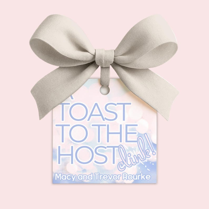 Personalized Thank You Gift Tag, Printable Enclosure Card with Toast to the Host (Custom Digital Download) image 4