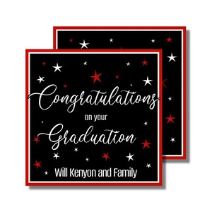 Etiqueta de regalo de graduación, envoltura de regalo, etiqueta de recuerdo de fiesta, graduación en blanco y negro (etiqueta de regalo imprimible/envoltura de regalo, descarga digital personalizada)