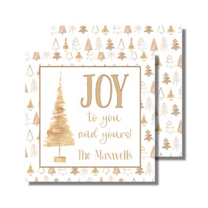 Etiqueta de regalo de Navidad, etiqueta para obsequios navideños, regalos de fiesta, árbol de Navidad de papel kraft (etiqueta de regalo imprimible/envoltorio de regalo, descarga digital personalizada)
