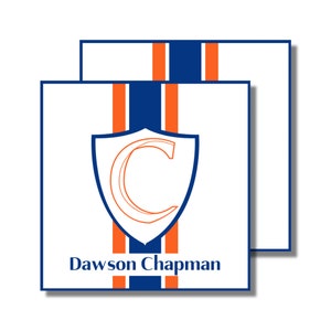 Geschenkanhänger, Geschenkbeilage, Calling Card, Label, Sticker, Schild Navy und Orange (druckbarer Geschenkanhänger/Geschenkbeilage, individueller digitaler Download)