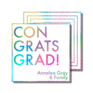 Etiqueta de regalo de graduación, envoltura de regalo, etiqueta de recuerdo de fiesta, graduación con brillantina (etiqueta de regalo imprimible/envoltura de regalo, descarga digital personalizada)