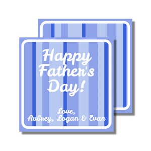 Etiqueta de regalo para el Día del Padre, envoltura para regalo, etiqueta de regalo para papá, rayas azules para papá (etiqueta de regalo imprimible/envoltura para regalo, descarga digital personalizada)