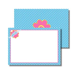Briefpapier voor meisjes, bedankbriefjes, kaartjes, kaart voor alle gelegenheden, helderblauw gingang (afdrukbaar plat kaartje, aangepaste digitale download)