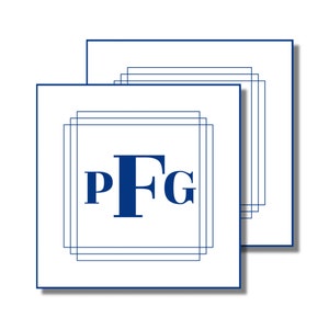 Etiqueta de regalo, envoltorio, tarjeta de presentación, etiqueta, pegatina, monograma azul marino simple (etiqueta de regalo imprimible, envoltorio, descarga digital personalizada)