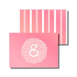 Mädchen-Briefpapier, Dankesnotizen, Grußkarten, Karte für alle Gelegenheiten, Chrysantheme Initiale (druckbare gefaltete Grußkarte, personalisierter digitaler Download)