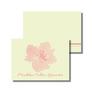 Papeterie personnalisée, notes de remerciement, carte pour toutes les occasions, aquarelle rose pâle (carte de correspondance pliée imprimable, téléchargement numérique personnalisé)