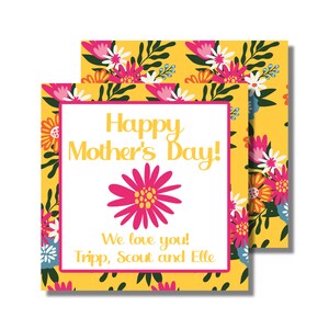Geschenkanhänger zum Muttertag, Geschenkanhänger für Mama, die gelben Blumen der Mutter (druckbarer Geschenkanhänger/Geschenkumschlag, individueller digitaler Download)