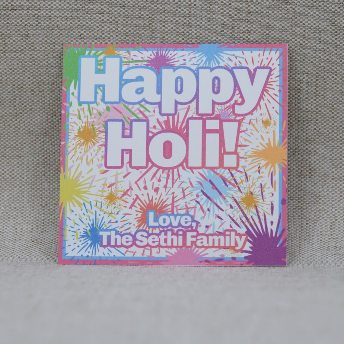 Happy Holi Gift Tag, Gift Enclosure, Party Favor Tag, Holi Treat Tag ...