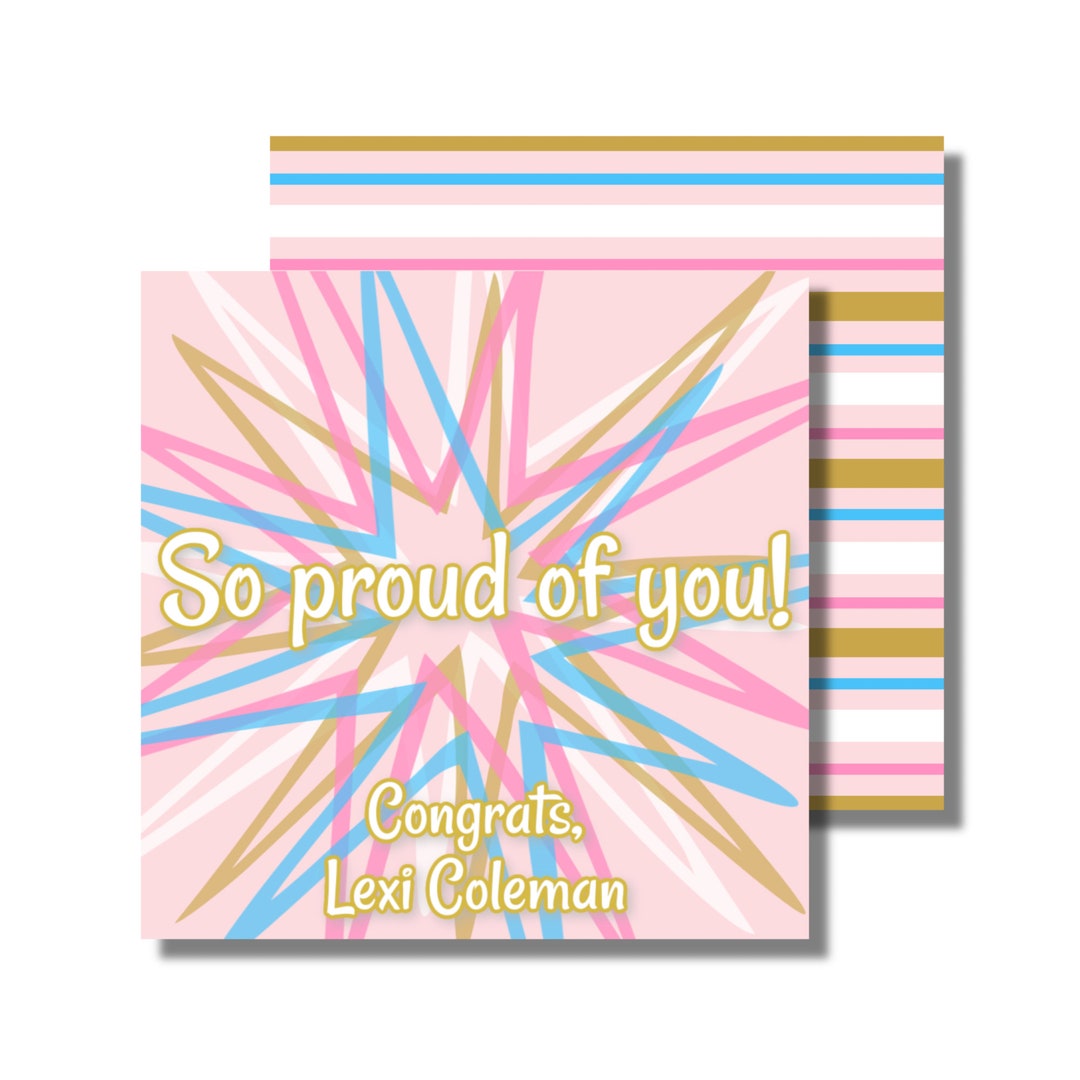 Congratulations Gift Tag, Graduation Gift Enclosure, Favor Tag, Pink ...