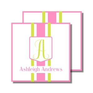 Étiquette-cadeau, enveloppe cadeau, carte de visite, autocollant, rayures simples roses et vertes (étiquette cadeau imprimable/boîte cadeau, téléchargement numérique personnalisé)