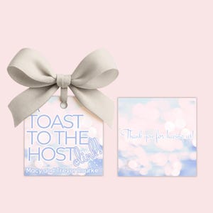 Personalized Thank You Gift Tag, Printable Enclosure Card with Toast to the Host (Custom Digital Download) image 6