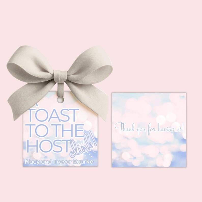 Personalized Thank You Gift Tag, Printable Enclosure Card with Toast to the Host (Custom Digital Download) image 6
