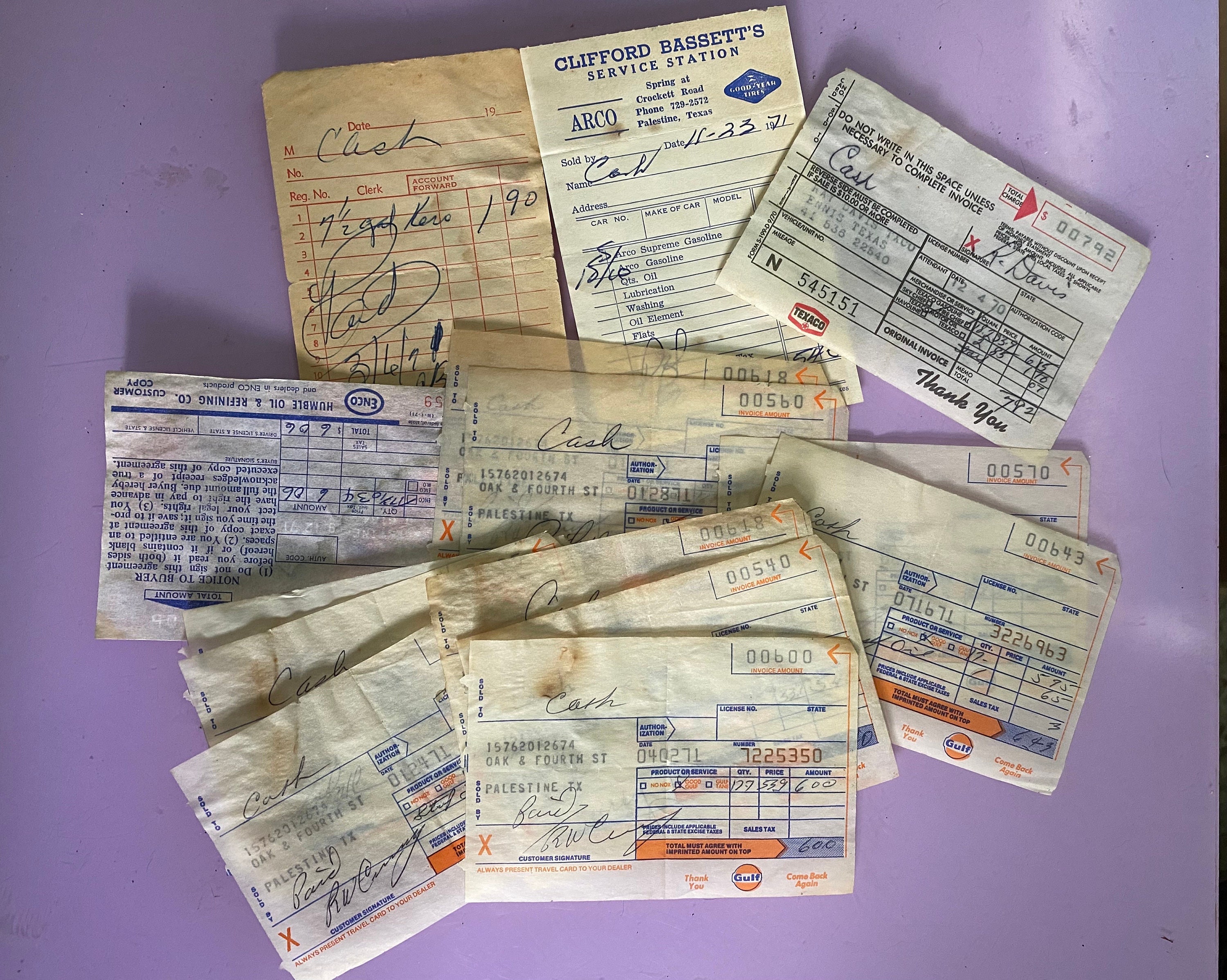 Vintage 1971 Gas Station Credit Card and Cash Receipts 14 Etsy