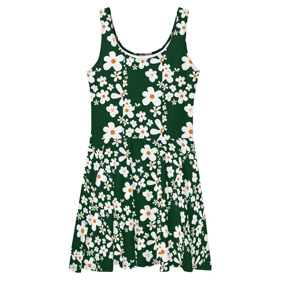 green and white skater dress Classic Argyle Green, Orange, White Ladies Skater Dress by ReadyGOLF ( main image 0