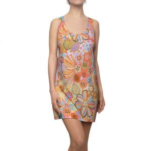 Summer of Love Dress,  Retro Racerback Dress, 60s Floral Dress, Free Shipping!