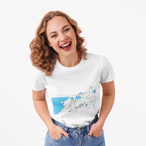 Greek Shirt, Santorini Greek Islands Top, Plus Size Options, Personalization Available, Free Shipping!