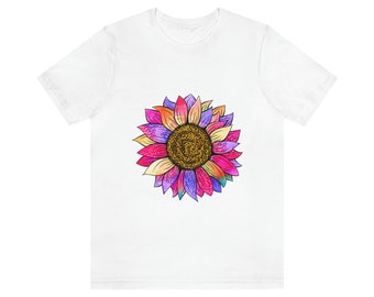 Bohemian Sunflower T-Shirt | Colorful Floral Tee