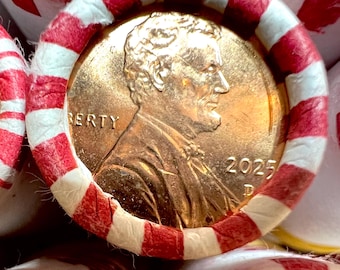 2025D 1 Denver lincoln Union Shield penny roll  last year of mintage. Low mintage, FREE SHIPPING. Each roll Heads/Tails at each end.