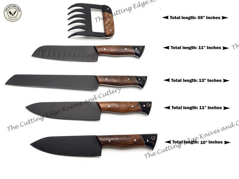 Resinwood Chef Knife Set Custom Kitchen Knife Set 4 Pcs Etsy