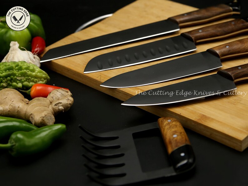 Resinwood Chef Knife Set Custom Kitchen Knife Set 4 Pcs Etsy
