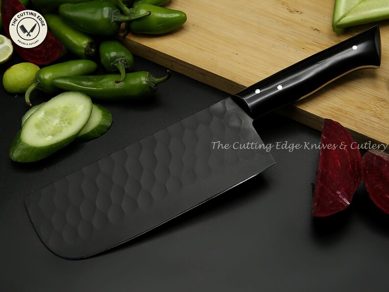 Midnight Black Handle Chef Knife Set, Hand Steel Kitchen Knife Set, 5 Piece Knife Set