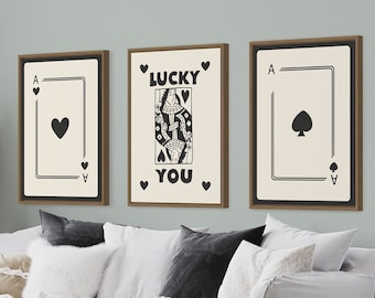 Retro Ace Card Art Prints, Set of 3 (Digital Download)