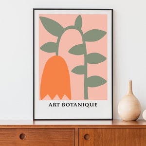 Impression botanique boho décor exposition affiche typographie impression rose mur art exposition décoration murale art neutre art mural tendance affiche florale