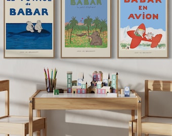 Babar Elefanten Tryckset, Retro Barnrumsinredning