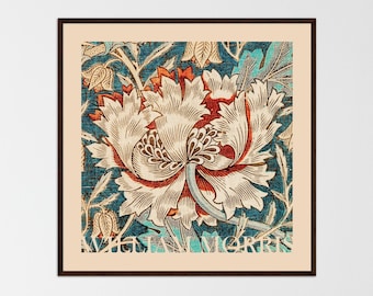 Impresión de arte floral de William Morris, póster de la exposición botánica