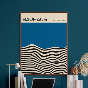 Bauhaus Print, Bauhaus Exhibition Poster, Bauhaus Design, Bauhaus Wall Art, Exhibition Wall Art, Bauhaus Poster, Blue Wall Art