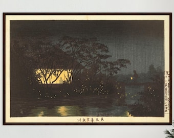 Japanese art print ukiyo e Japanese poster Japanese woodblock art night print ukiyo e poster Asian wall decor housewarming gift