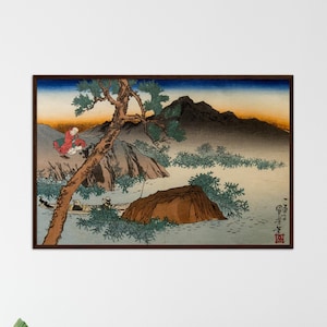 Japanese art print ukiyo e Japanese poster Japanese woodblock art sunset print ukiyo e poster japanese wall decor housewarming gift