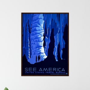 Travel poster America retro travel poster travel wall art vintage decor mid century wall art housewarming gift