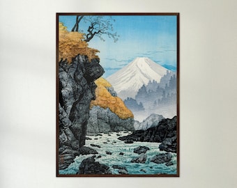 Mount Ashitaka Ukiyo-e Print | Japanese Woodblock Art Poster