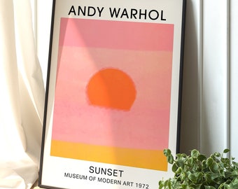 Andy Warhol Sunset Print, Museum Modern Art Poster