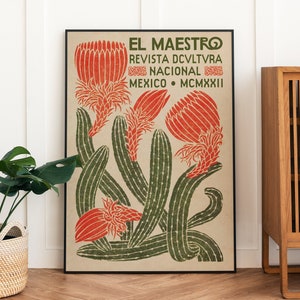 El Maestro print Mexican culture,Mexican Exhibition Art Poster,Mexico Travel Poster,Vintage Wall Art El Maestro Poster,Mexican Culture Print