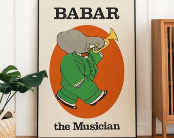 Babar the Elephant Print | Vintage Nursery Decor