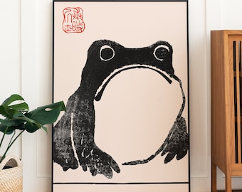 Japanese Vintage Poster Japanese frog Matsumoto Hoji Art Print Vintage Wall decor Frog Art Print Japanese Woodblock Reproduction