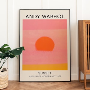 Andy Warhol Druck Andy Warhol Sonnenuntergang Druck Museum Druck moderne Kunst Andy Warhol Plakat Pop-Art-Druck abstrakte Wandkunst trendiges Plakat bunt