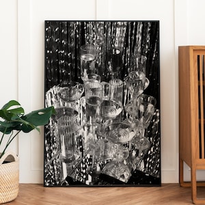 Póster estético de pared para cóctel, póster Retro Vintage de Alcohol, Disco blanco y negro, impresión de fiesta de los años 70, carrito de Bar Martini, decoración artística