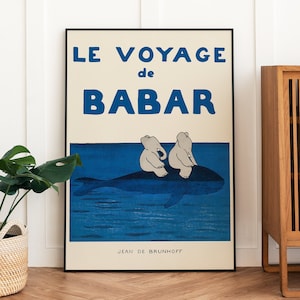 Babar, o elefante, decoração de parede, toda arte imprimível, decoração de berçário, presente infantil, ilustração impressa, decoração de berçário, gênero neutro, presente de bebê