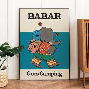 Babar the elephant wall art printable wall art nursery decor kids gift print nursery decor quote wall art neutral gender baby gift bedroom