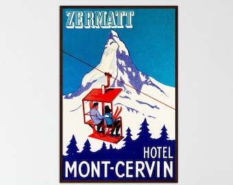 Vintage Ski Poster | Zermatt Reisedruck