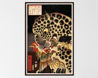 Japanischer Tiger Kunstdruck | Ukiyo-e Holzschnitt Poster