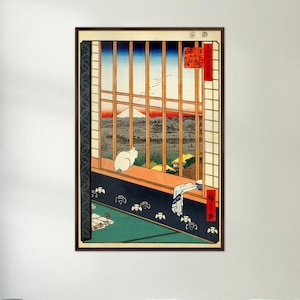 Japanese art print ukiyo e Japanese poster Japanese woodblock art Hiroshige art elegant wall decor asian gift