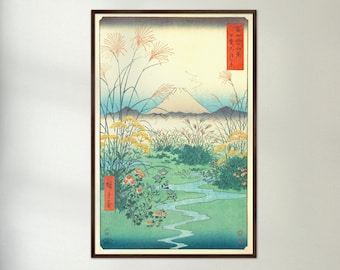 Hiroshige Ukiyo-e Print: Mount Fuji, Kai Province Landscape